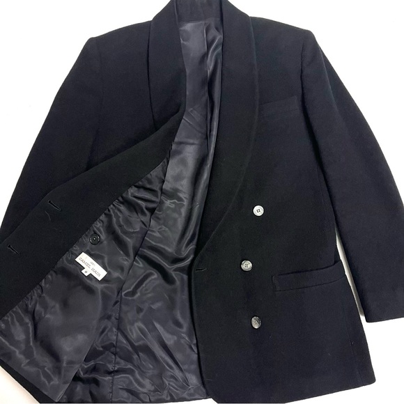 Nordstrom Women’s Black Camel Hair Double Breasted Blazer - Vintage - Picture 2 of 7